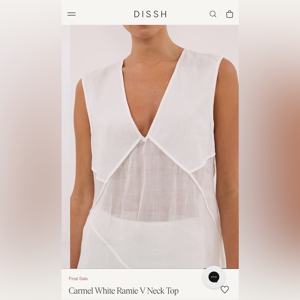Brand New Never Worn DISSH White Ramie V-Neck Top - Picture 8 of 12